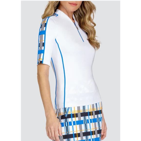 Tail Mara Activewear Elbow Sleeve Top, White, Size XL - Picture 1 of 9